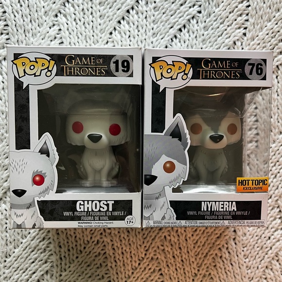 Funko Other - Funko Pop Game of Thrones HBO Dierwolves Ghost #19 and Nymeria #76 HT Exclusive